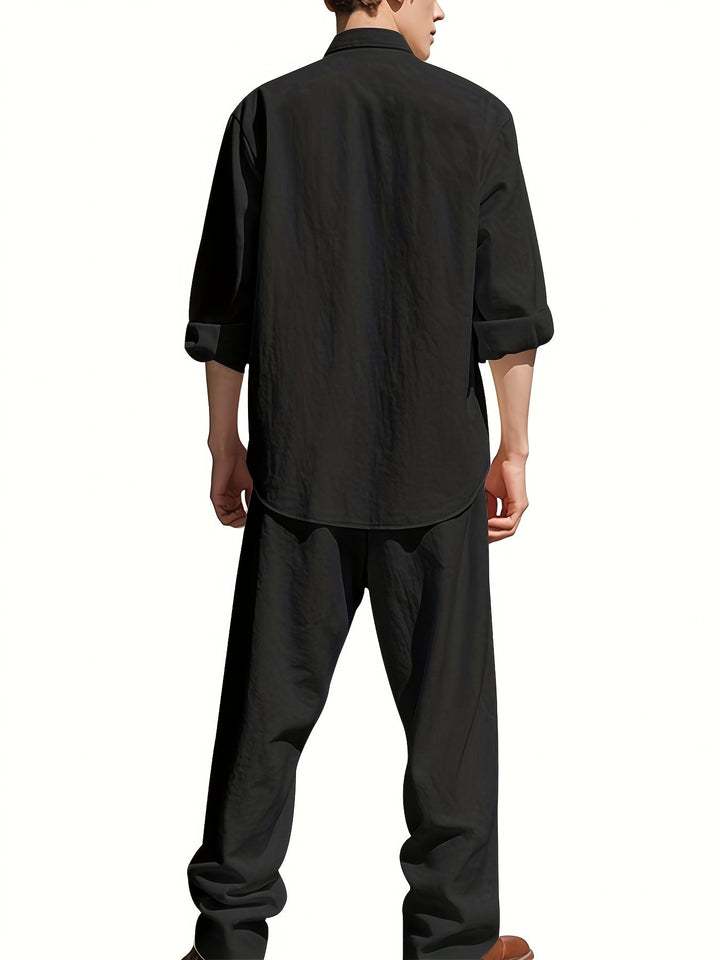 Men's Casual Linen Set - Two-Piece Summer Outfit in Natural Linen
