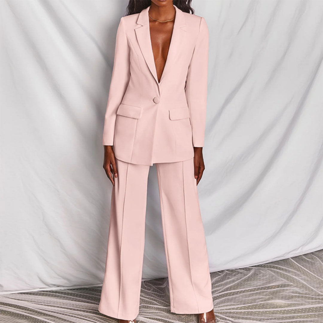 Elegant Women's Blazer Set - Business Suit with Pants for Formal Occasions