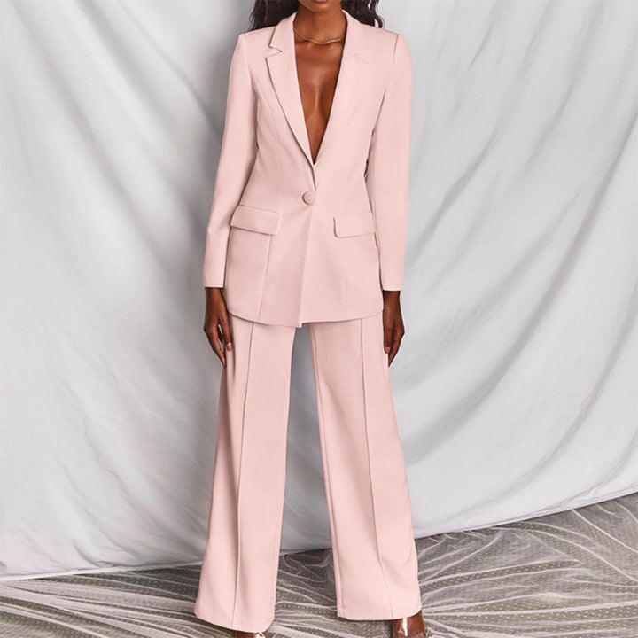 Elegant Women's Blazer Set - Business Suit with Pants for Formal Occasions