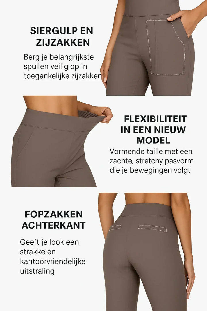 Women's Elegant Jersey Pants with Elastic Waistband