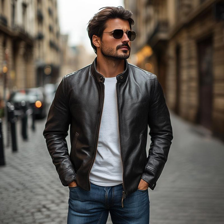 Elegant Men's Collared Jacket - Slim Fit for Business and Casual Wear