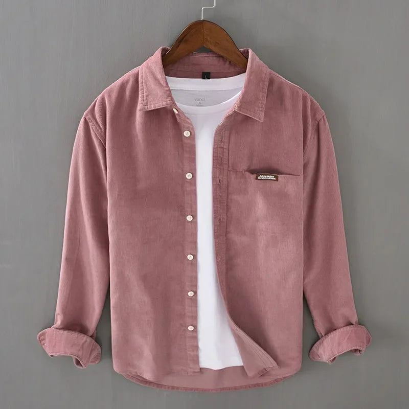 Classic Men's Corduroy Shirt - Soft Texture and Vintage Charm for Casual Wear