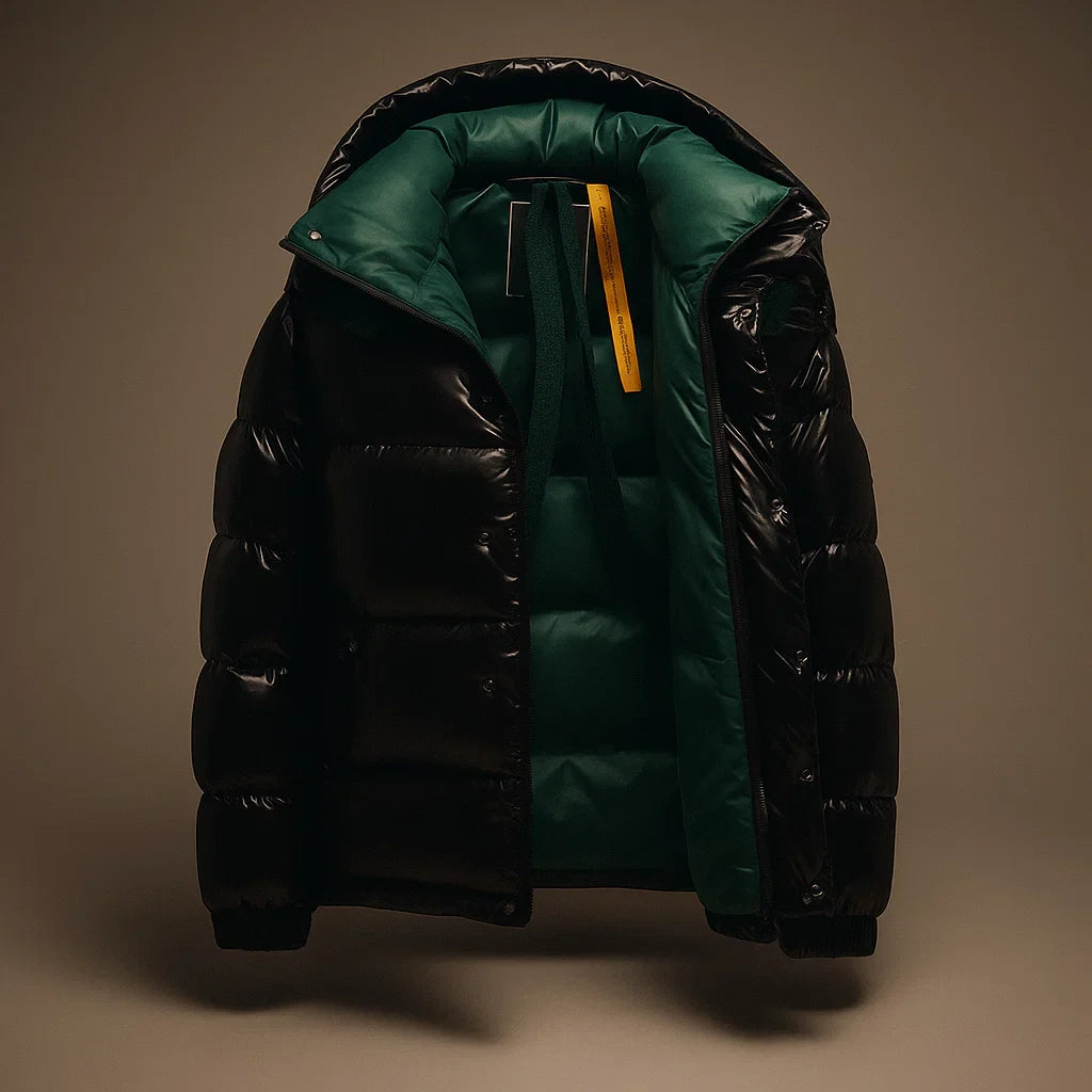 Warm Men's Puffer Jacket with Thick Padding - Winter Jacket with Full Zip
