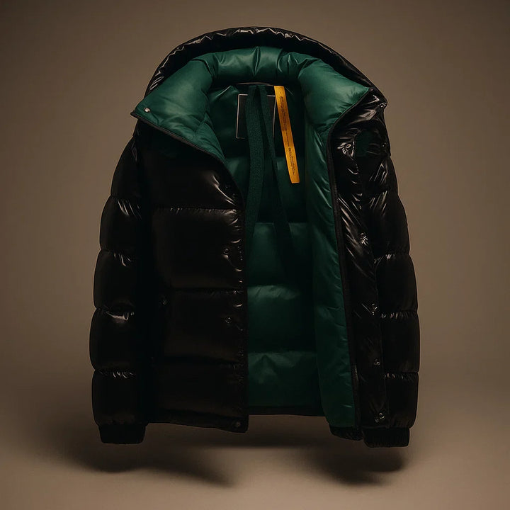 Warm Men's Puffer Jacket with Thick Padding - Winter Jacket with Full Zip