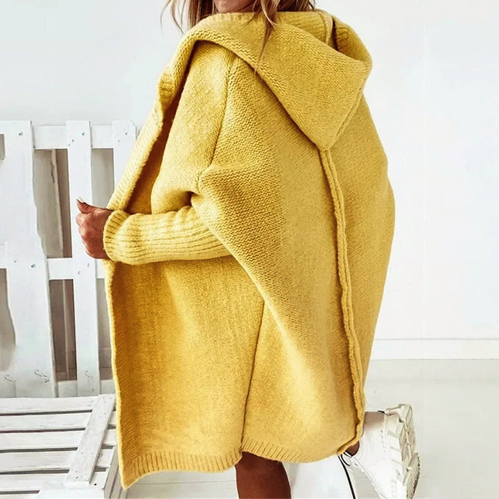 Women's SoftKnit Hooded Cardigan - Oversized Knee-Length Knit Jacket
