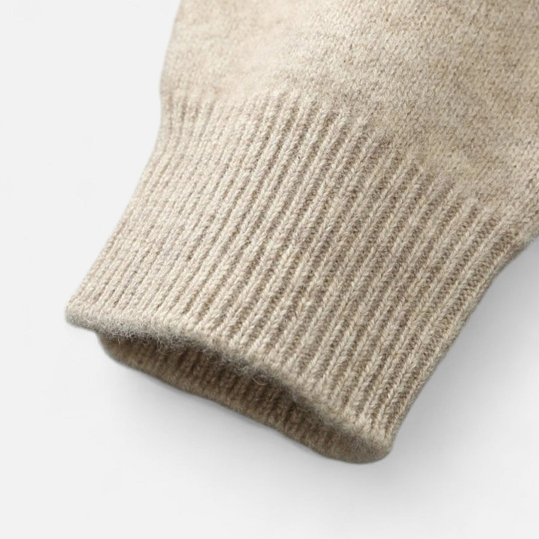 Warm Merino Wool Zip-Up Men's Cardigan