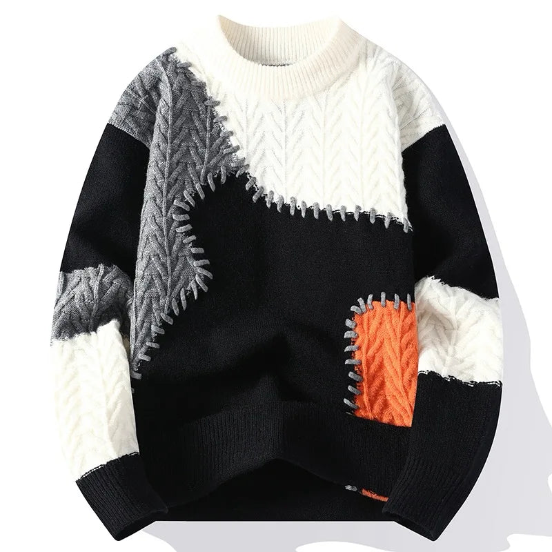 Men's Textured Pullover with Modern Design - Versatile and Comfortable