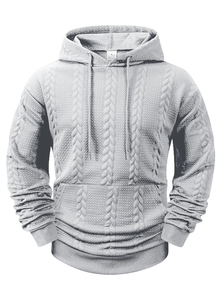 Men's Knit Hoodie Pullover - Soft Texture and Comfort for Everyday Wear