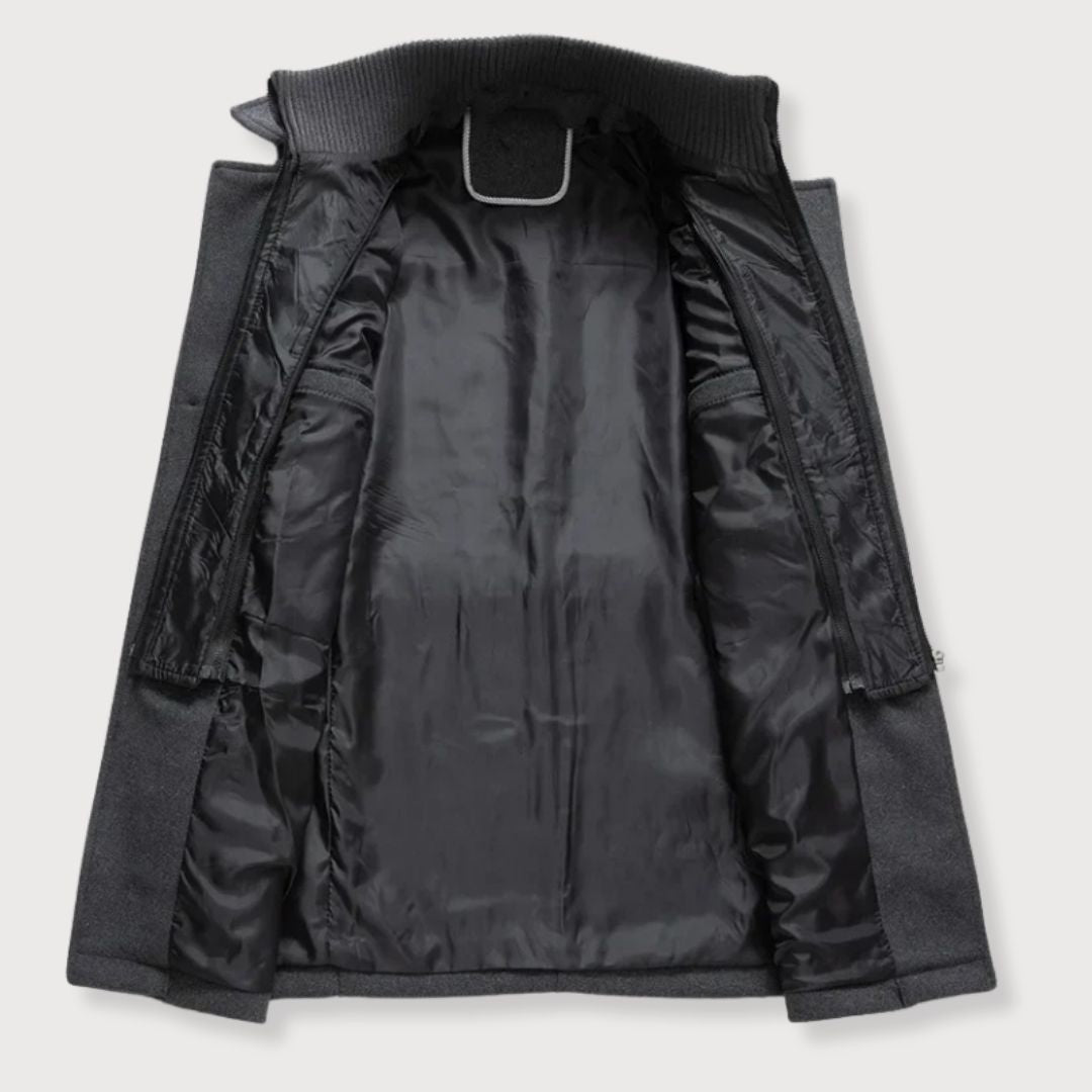 Elegant Men's Wool Coat for Fall & Winter