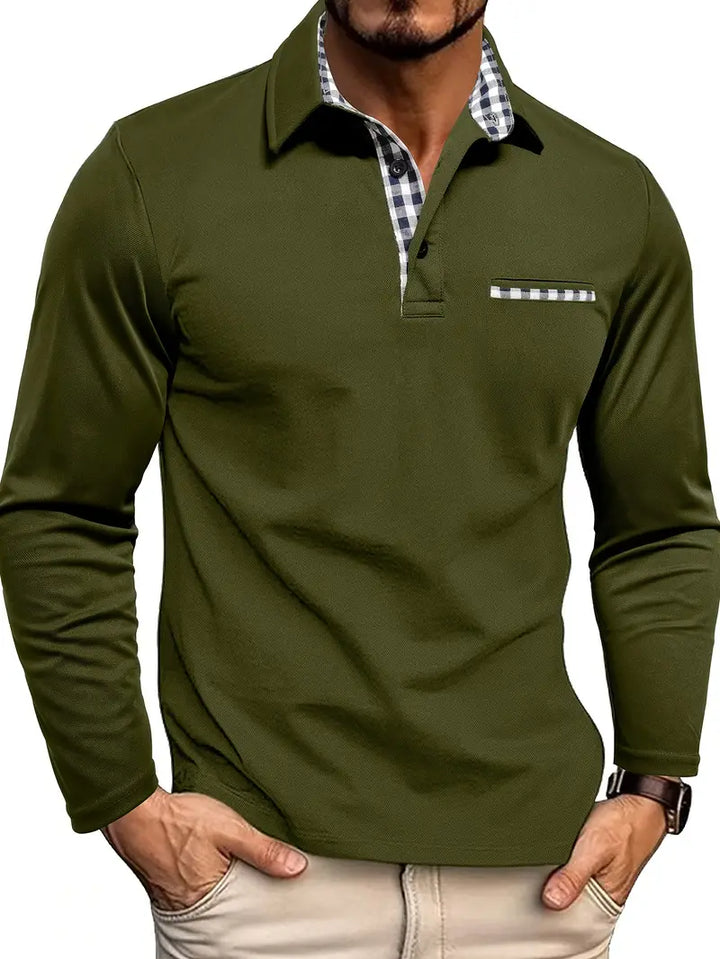 Men's Long Sleeve Polo Shirt – Classic Elegant