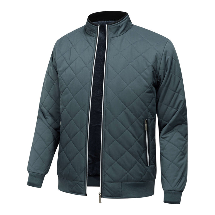 Quilted Warm Men's Winter Jacket with Fleece Lining