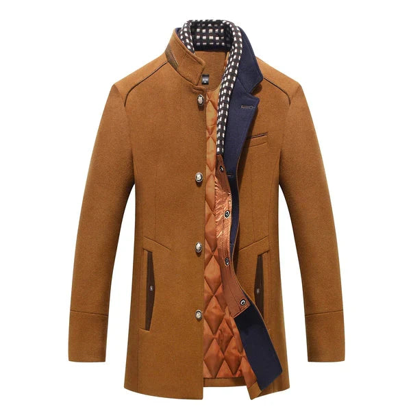 Elegant Men's Winter Wool Coat - Classic and Warm Lined