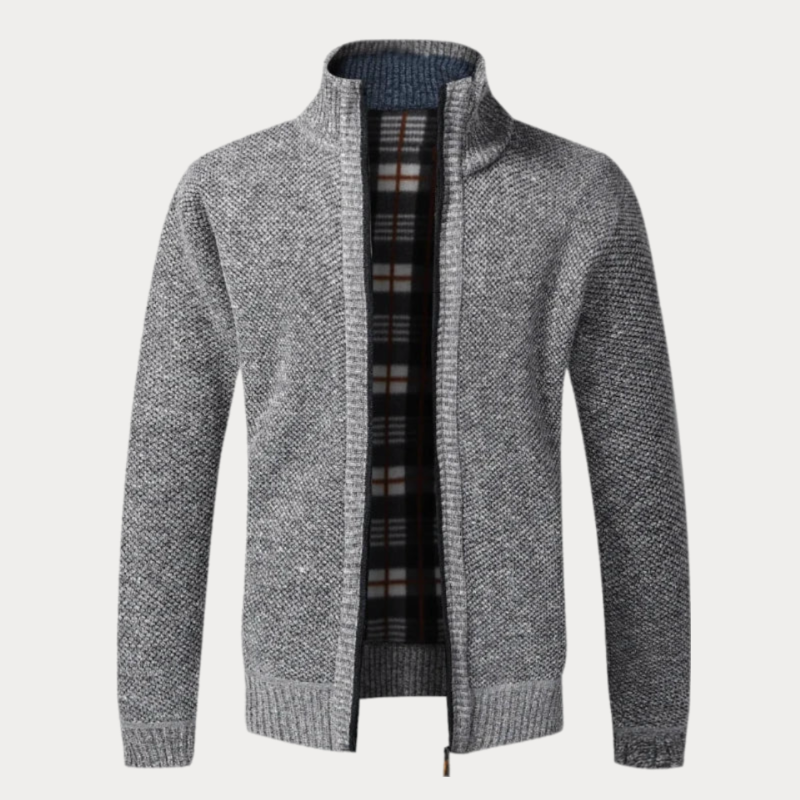 Classic Zip-Up Cardigan for Men