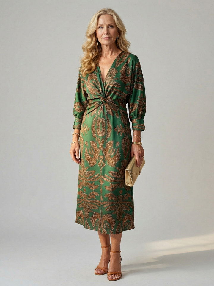 Elegant Lightweight Women's Wrap Midi Dress
