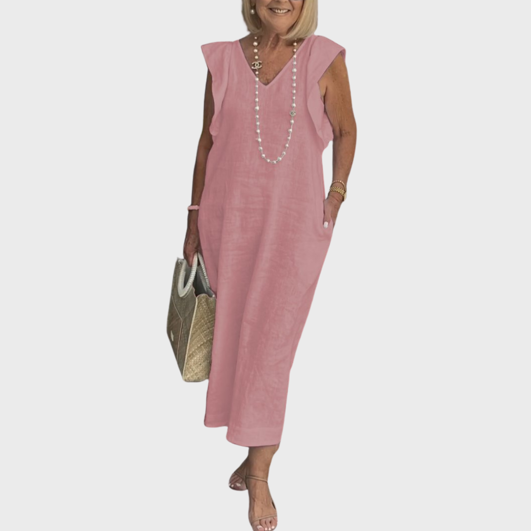 Sleeveless Casual Women's Maxi Dress with Pockets