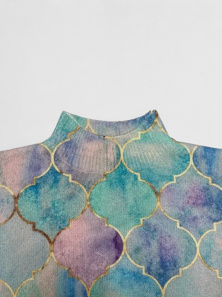 Elegant Multicolor Women's Sweater with Glitter Pattern