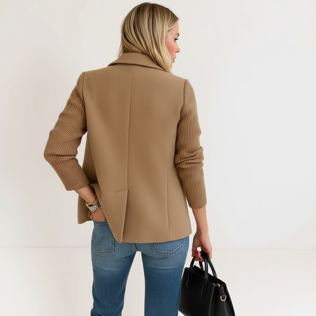 Elegant Women's Casual Blazer with Double-Breasted Closure