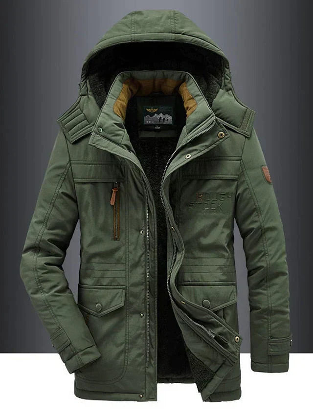 Windproof Warm Men's Winter Jacket with Fleece Lining