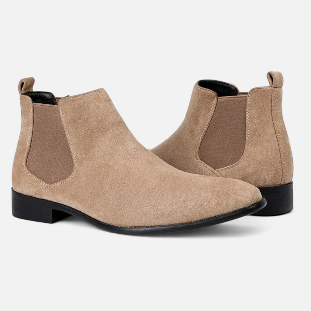 Men's Elegant Suede Chelsea Boots with Square Toe