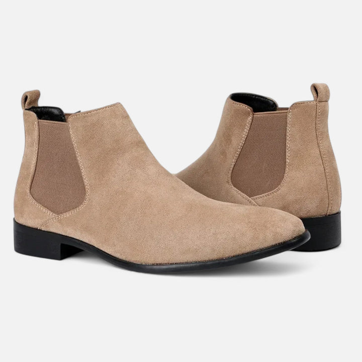 Men's Elegant Suede Chelsea Boots with Square Toe