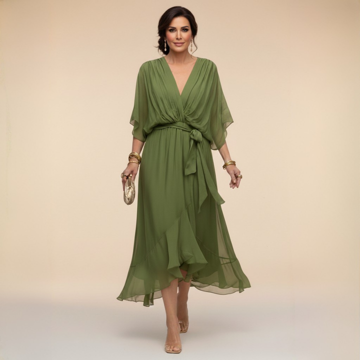 Elegant Lightweight Women's V-Neck Dress