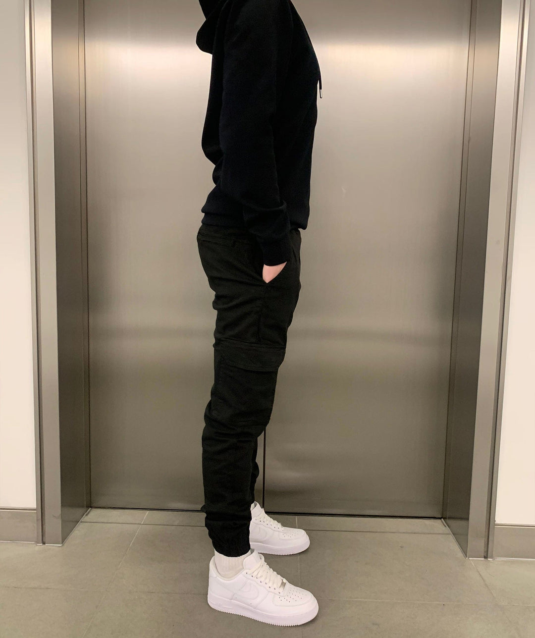 Men's Cargo Jogger Pants with Elastic Waistband - Streetstyle Cotton Blend