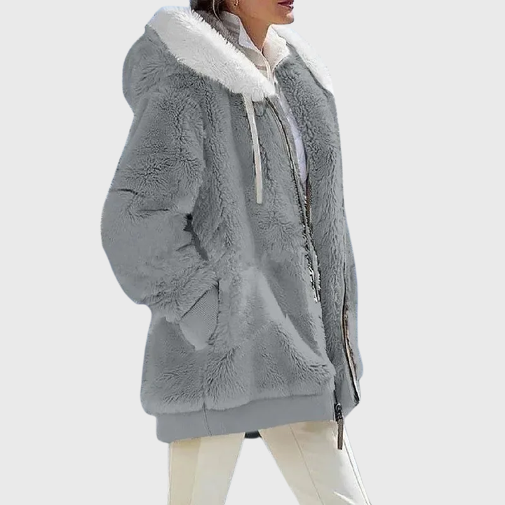 Women's Warm Fleece Winter Jacket with Hood