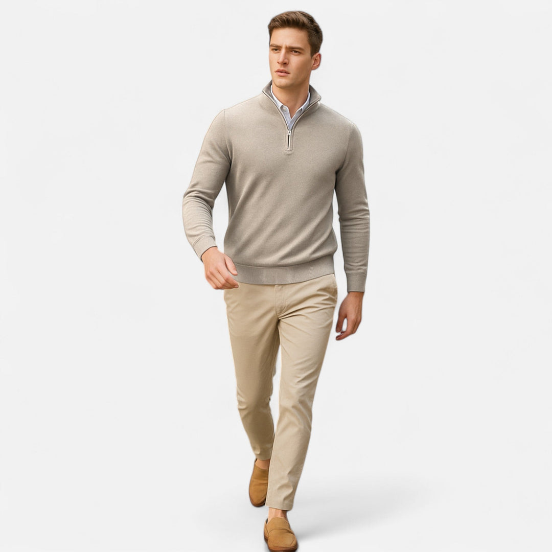Lightweight Slim-Fit Men's Zip-Up Sweater