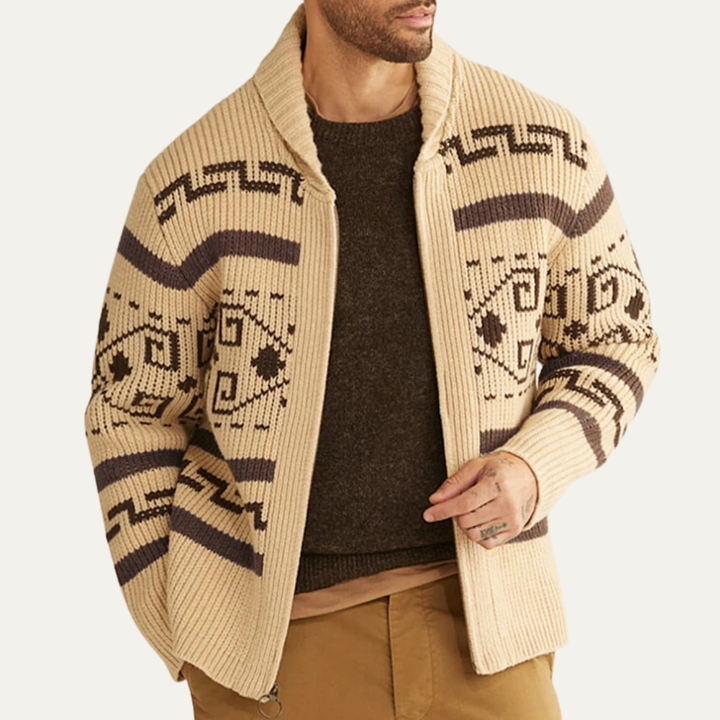 Classic Warm Men's Shawl Collar Knit Cardigan
