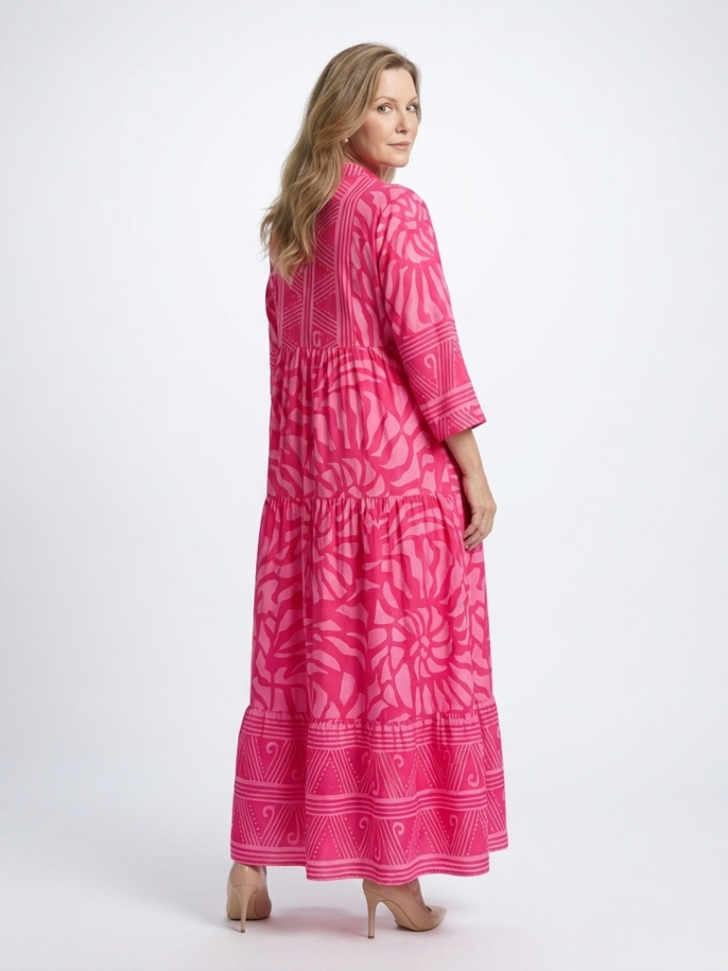Elegant Breathable Women's Button Front Midi Dress