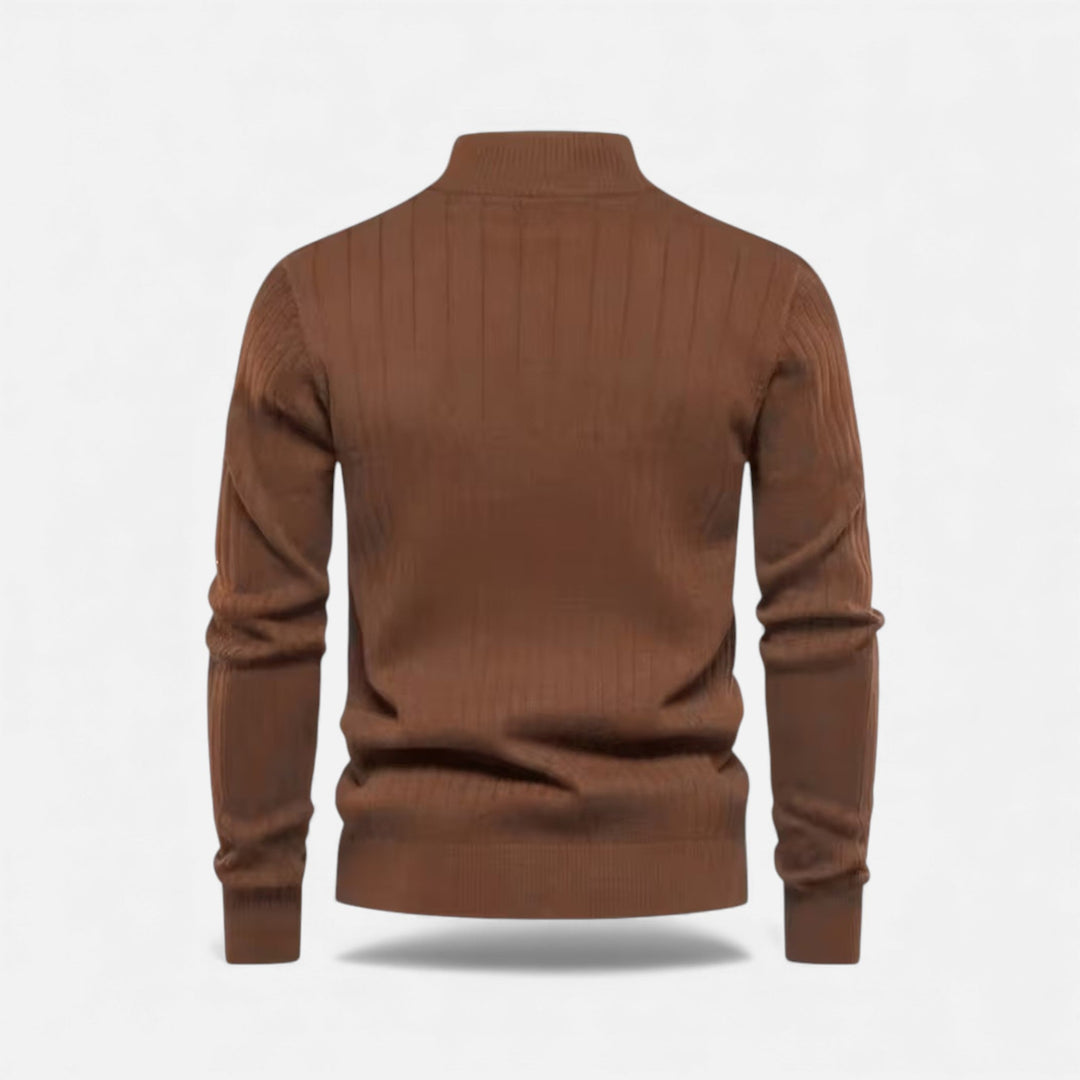 Warm Minimalist Men's Knit Zip Sweater
