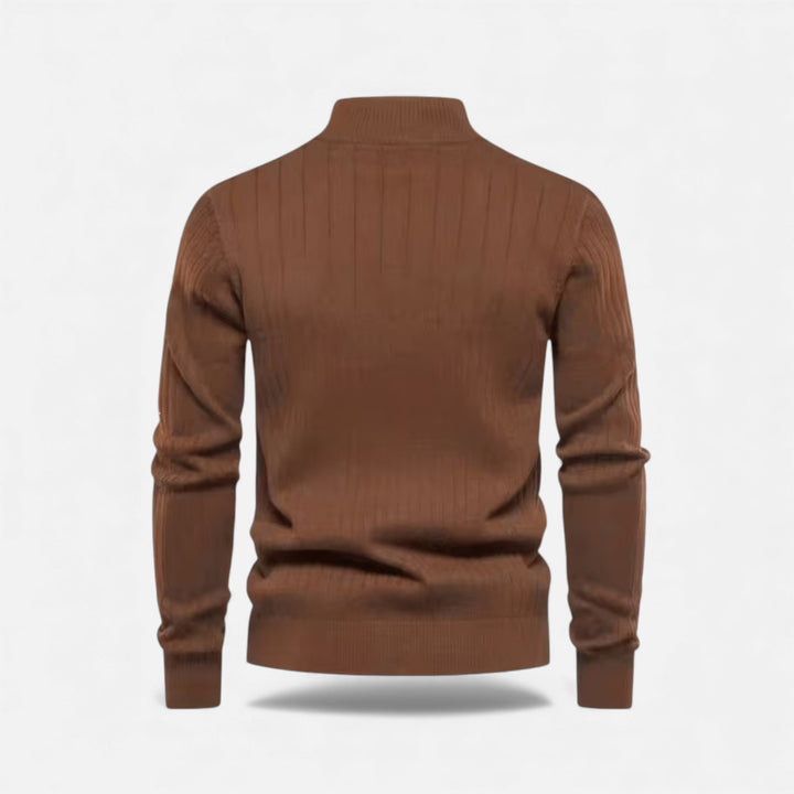 Warm Minimalist Men's Knit Zip Sweater