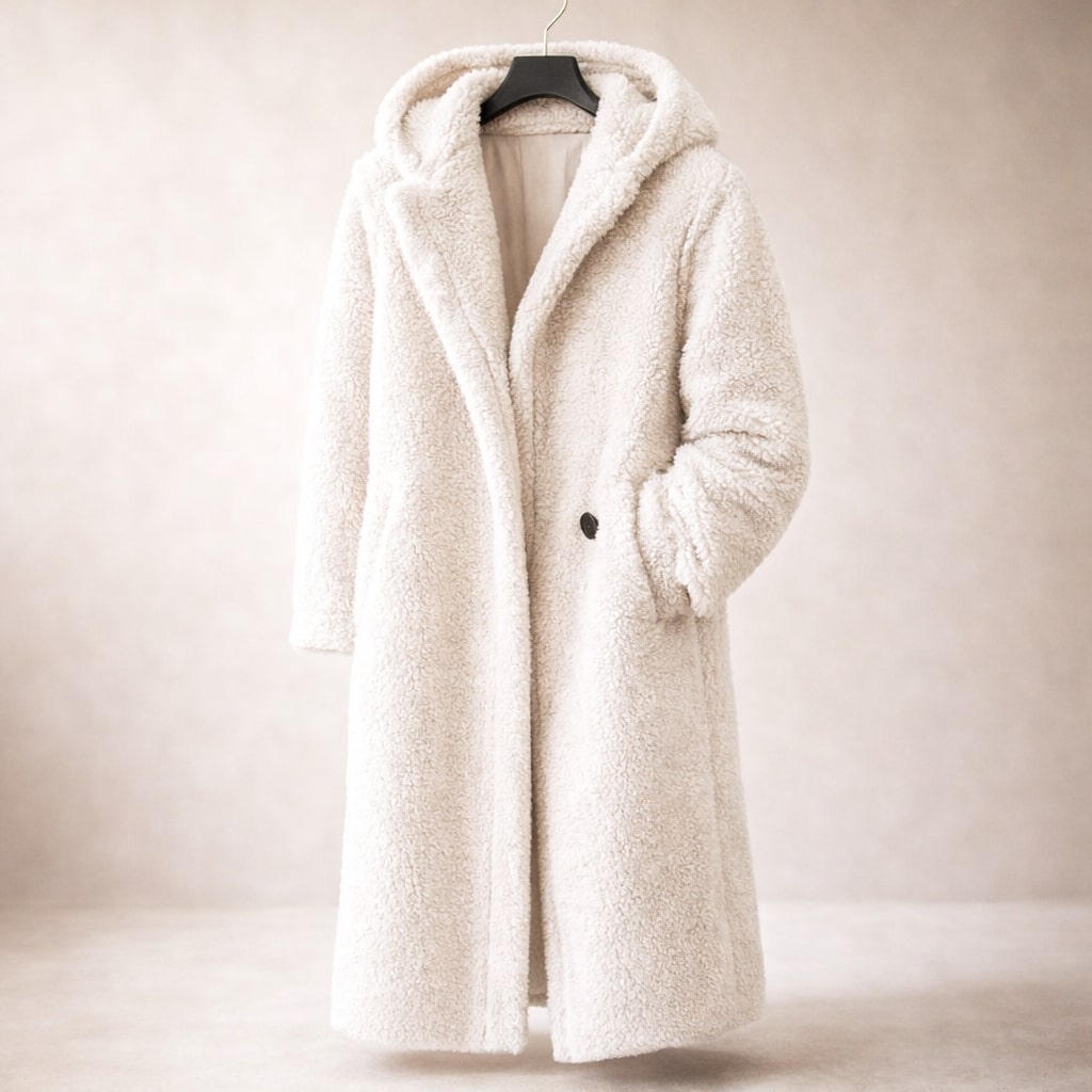 Elegant Hooded Women's Long Coat