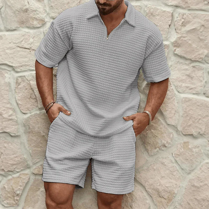 Breathable Waffle Knit Men's Summer Co-Ord Set