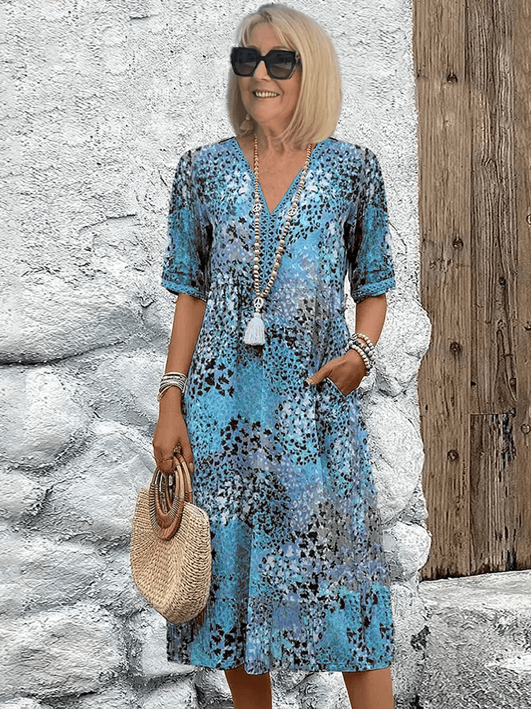 Elegant Floral Women's Midi Dress