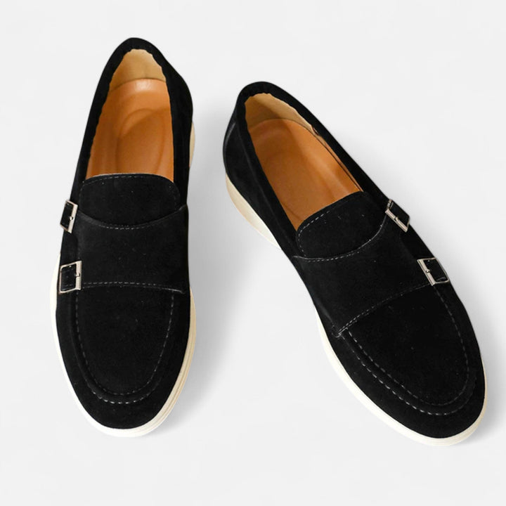 Elegant Suede Men's Monk-Strap Loafer - Slip-On Comfort