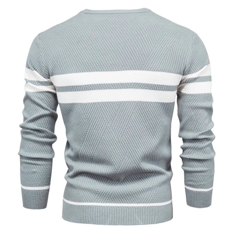 Patchwork Men's Knit Sweater Long Sleeve