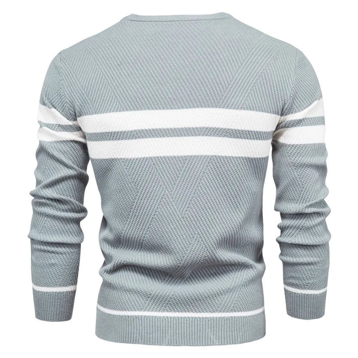 Patchwork Men's Knit Sweater Long Sleeve