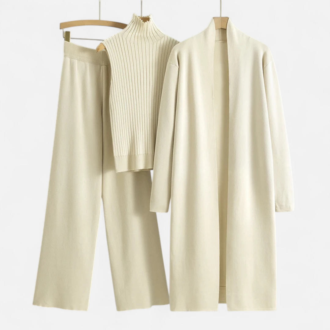 Elegant 3-Piece Knit Cardigan Set for Women
