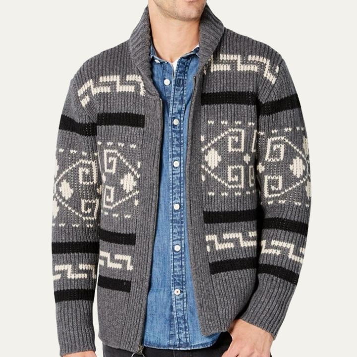 Classic Warm Men's Shawl Collar Knit Cardigan