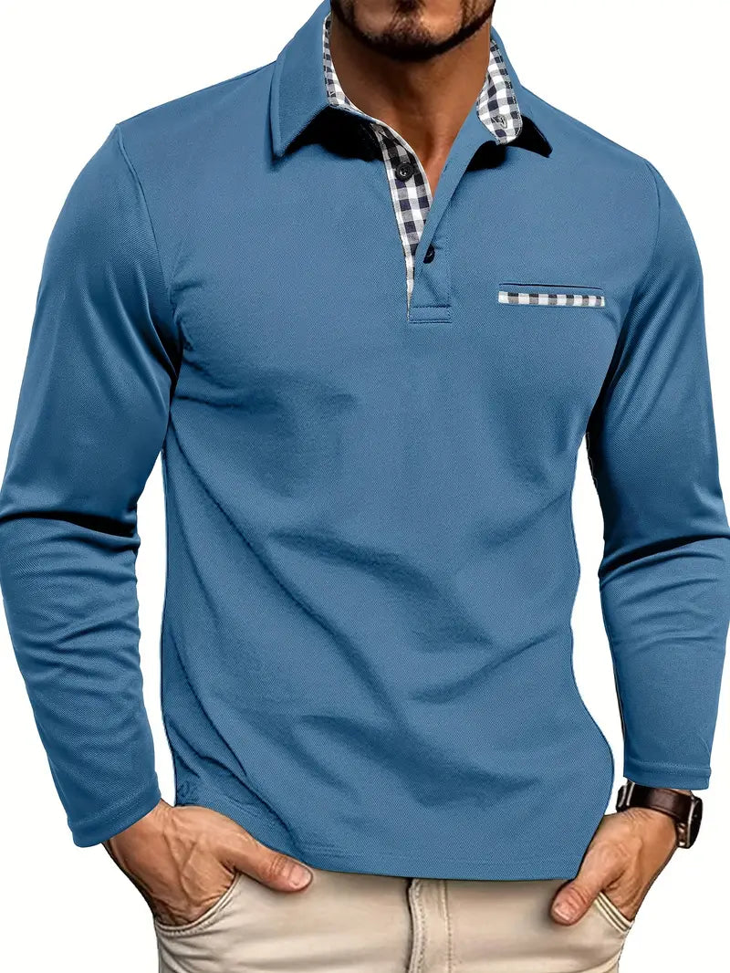 Men's Long Sleeve Polo Shirt – Classic Elegant