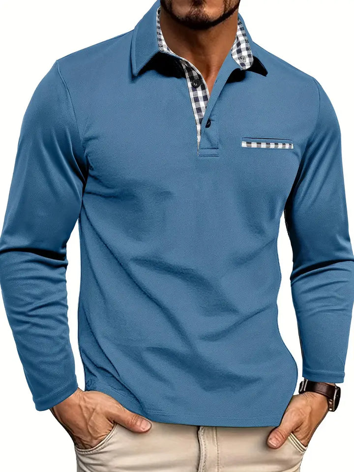 Men's Long Sleeve Polo Shirt – Classic Elegant