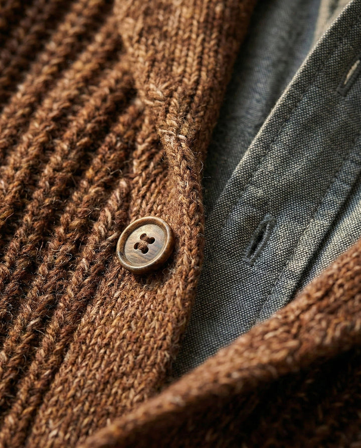Warm Refined Men's Wool-Blend Cardigan