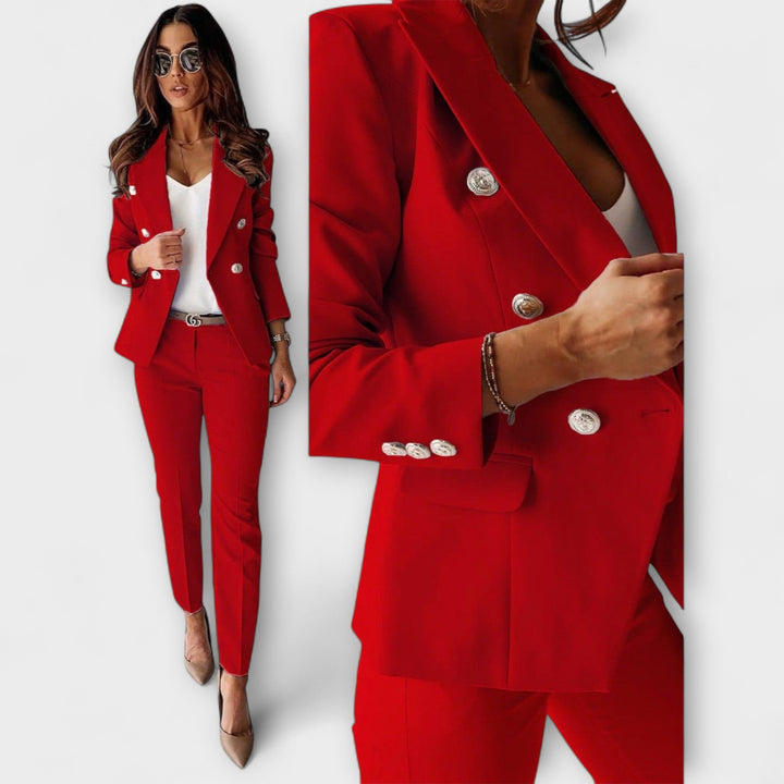 Elegant Women's Two-Piece Suit with Jacket and Pants