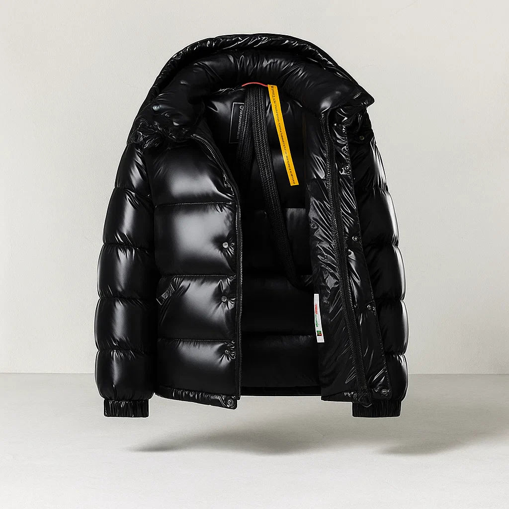 Warm Men's Puffer Jacket with Thick Padding - Winter Jacket with Full Zip