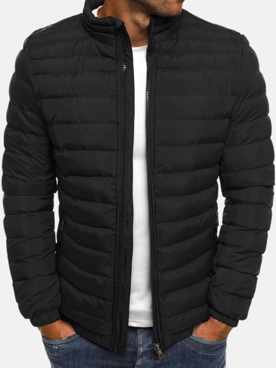 Elegant Men's Quilted Jacket - Warm Lined Winter Jacket with Timeless Design