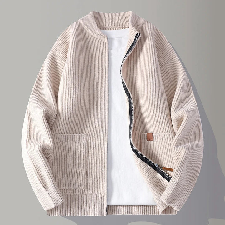 Elegant Men's Wool Zip-Up Jacket