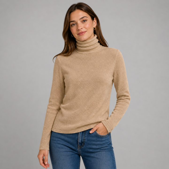 Soft Elegant Women's Cashmere Blend Turtleneck Sweater