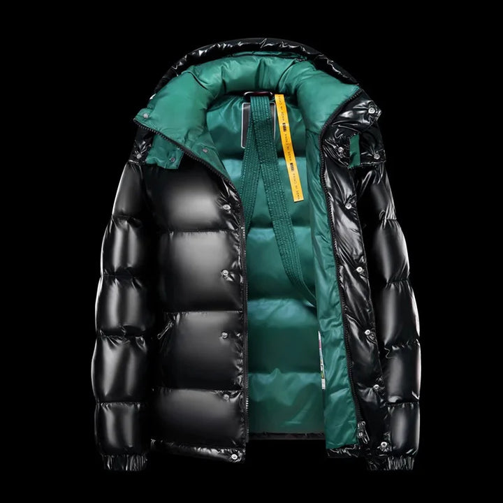 Warm Men's Puffer Jacket with Thick Padding - Winter Jacket with Full Zip