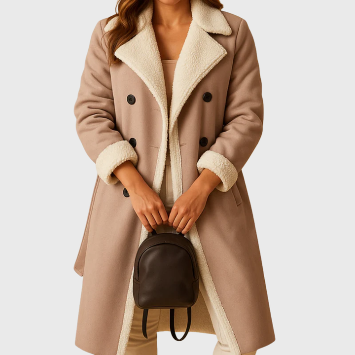 Warm Women's Longline Winter Coat with Quilted Lining - Elegant Long Coat